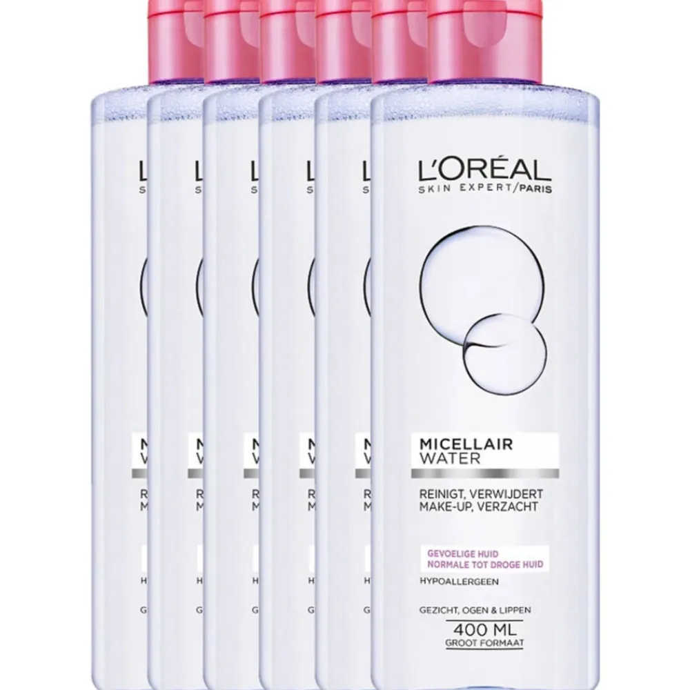 Discount 6x L'Oréal Skin Expert Micellair Water Droge en Gevoelige Huid 400 ml Reiniging