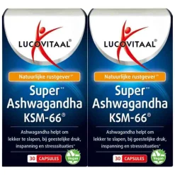 Rustgevend & Slapen<Lucovitaal 2x Ashwagandha KSM-66 Super 30 capsules