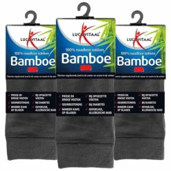 Best 3x Bamboe Sok Lang Antraciet Maat 43-46 1 paar Zelfzorg