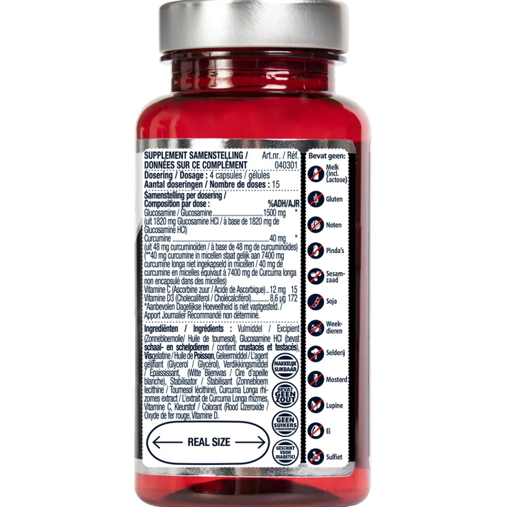 Sale 2x Glucosamine Curcumine 1500/40mg 60 capsules Speciale Bestanddelen