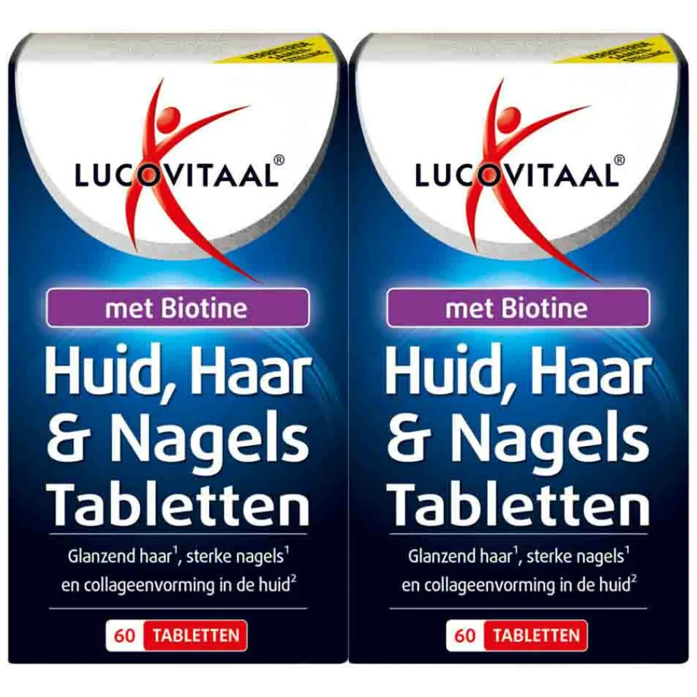 2x Huid Haar Nagels met Biotine 60 tabletten^Lucovitaal Clearance