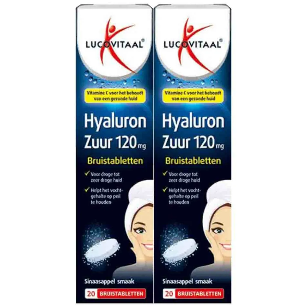 New 2x Hyaluronzuur Bruistabletten 20 tabletten Voor Vrouw Of Man