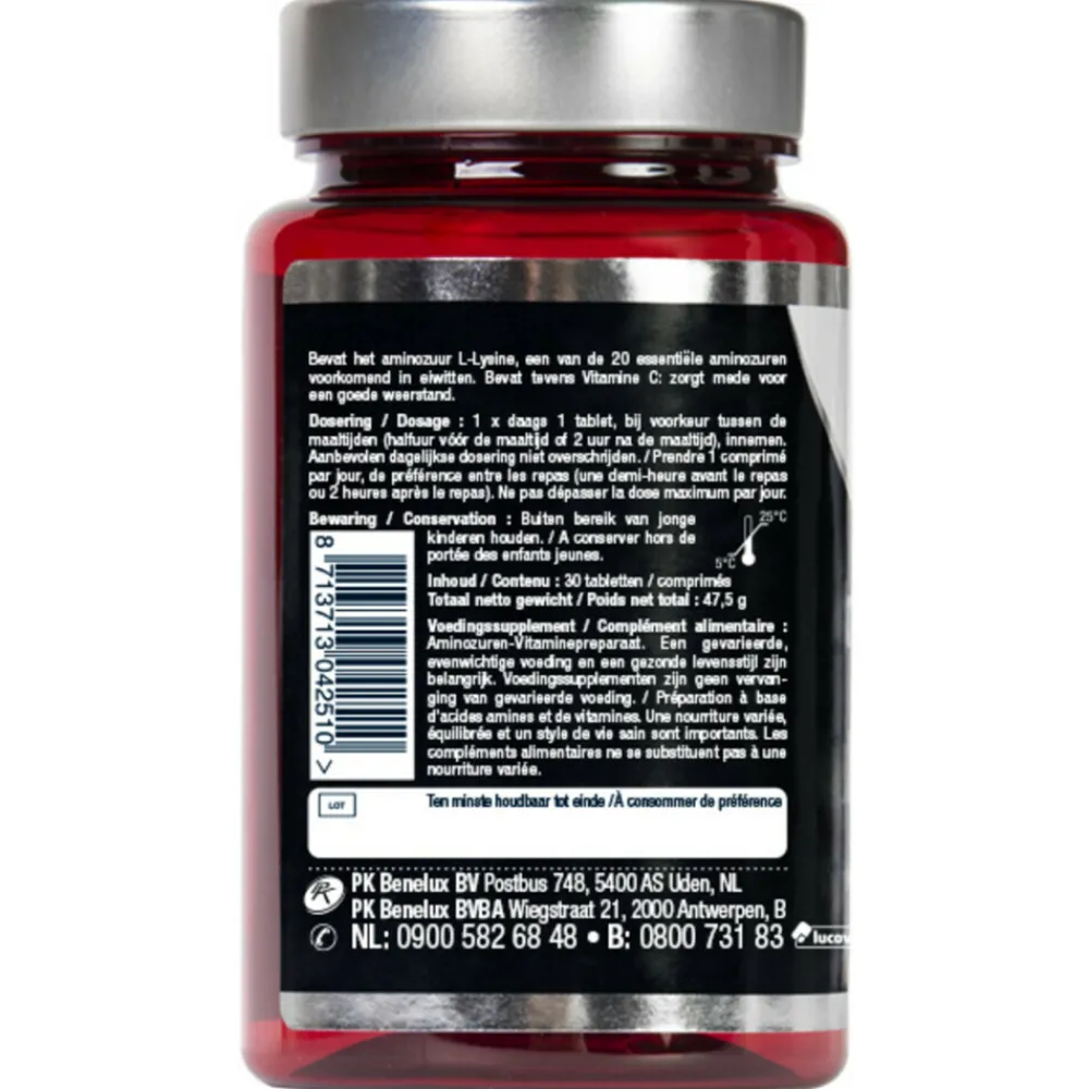 Weerstand & Energie|Speciale Bestanddelen<Lucovitaal 2x L-Lysine 1000mg One a Day 30 tabletten