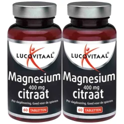 2x Magnesium Citraat 400mg 60 tabletten^Lucovitaal Discount