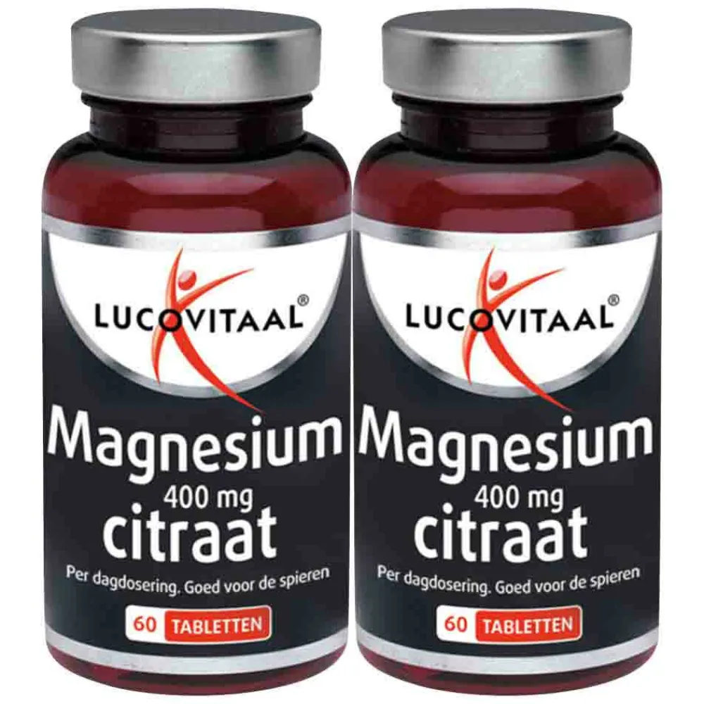 2x Magnesium Citraat 400mg 60 tabletten^Lucovitaal Discount