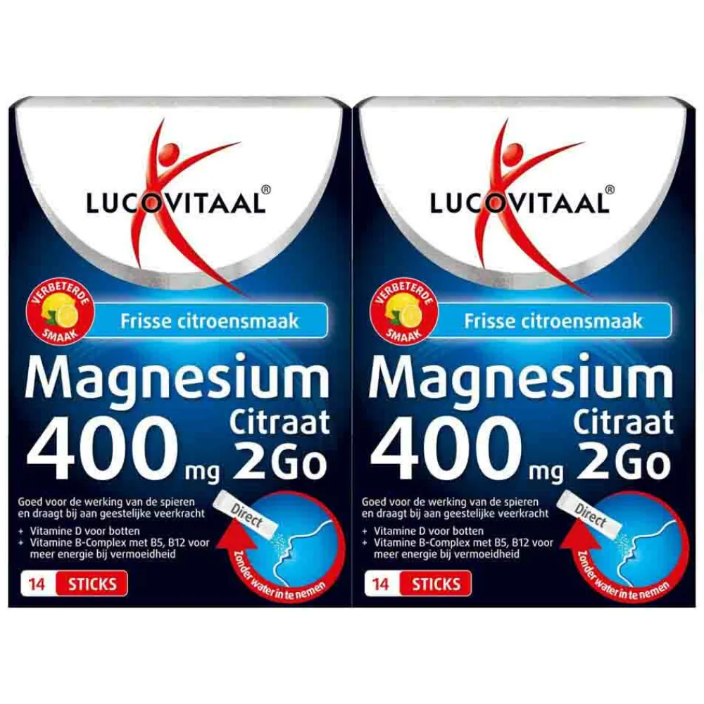 Online 2x Magnesium 400mg 2Go 14 sachets Mineralen
