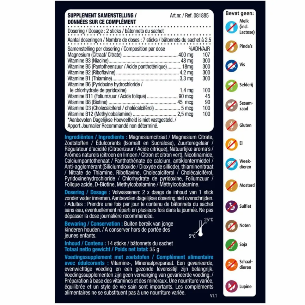 Online 2x Magnesium 400mg 2Go 14 sachets Mineralen