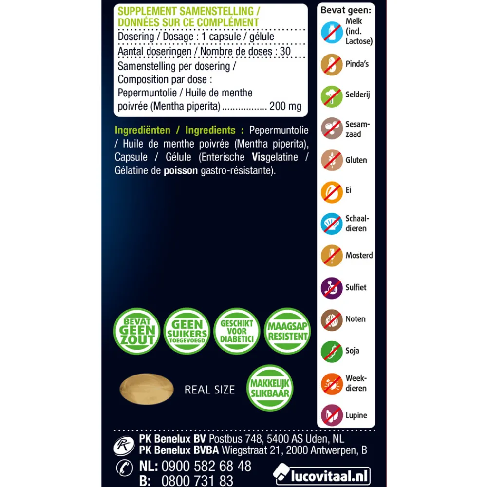 Organen<Lucovitaal 2x Pepermuntolie 30 capsules