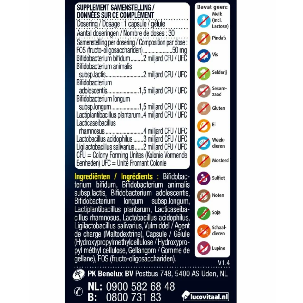 Speciale Bestanddelen<Lucovitaal 3x Pre & Probiotica 30 capsules