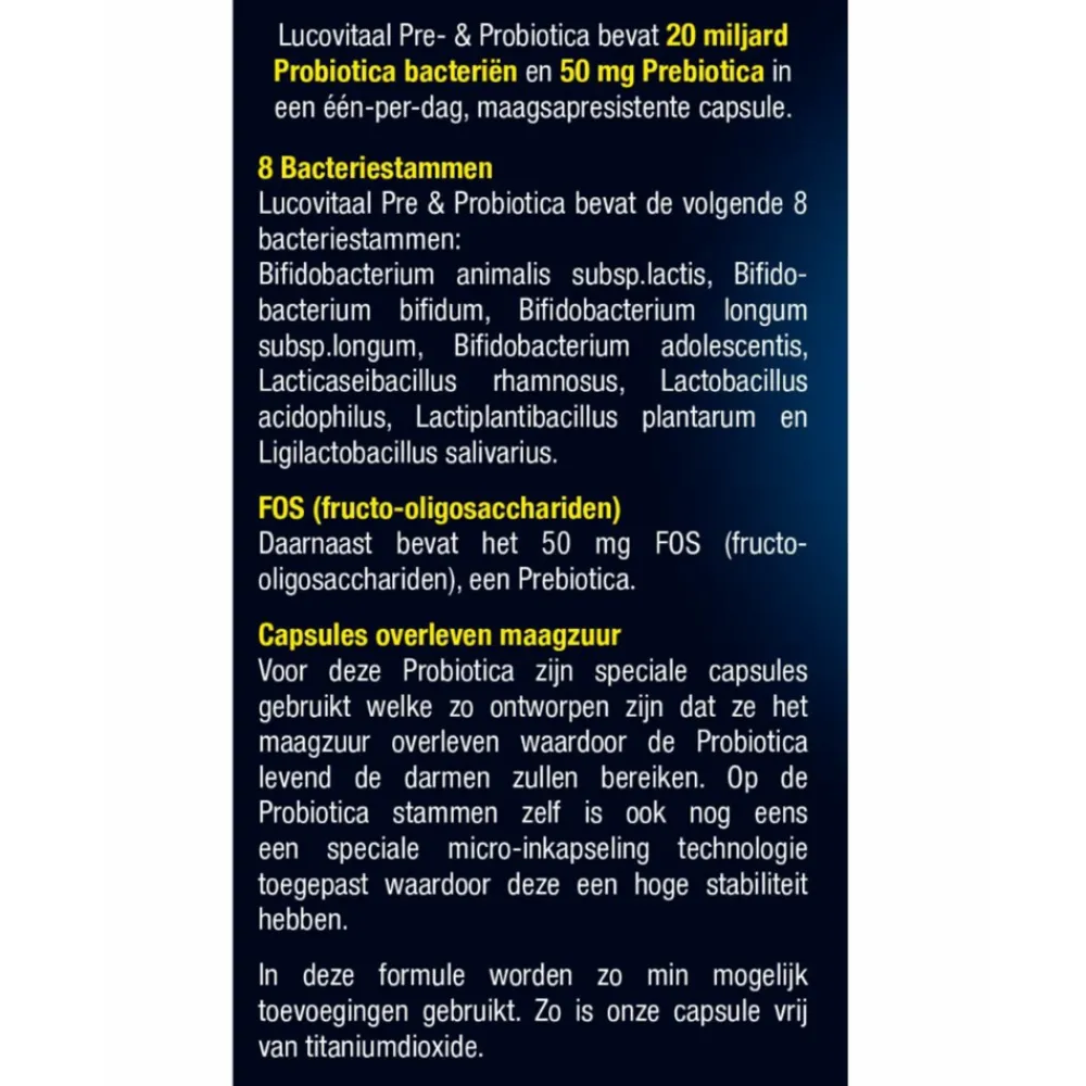Speciale Bestanddelen<Lucovitaal 3x Pre & Probiotica 30 capsules