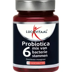2x Probiotica Mix van 6 Bacteriënstammen 30 kauwtabletten^Lucovitaal Outlet