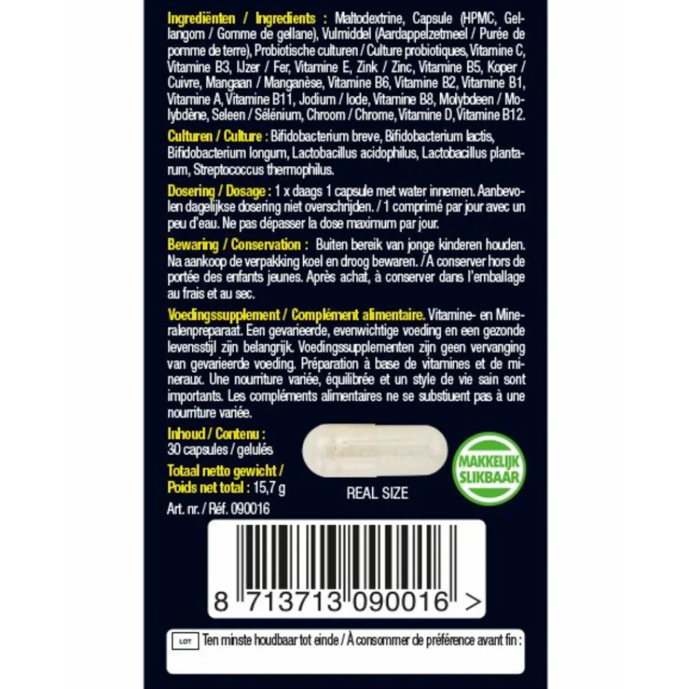 2x Probiotica Vitamine & Mineralen Complex 30 capsules^Lucovitaal Clearance