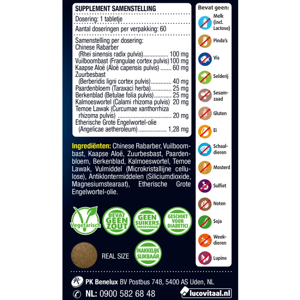 Organen<Lucovitaal 2x Stoelgang Sennavrij 60 tabletten