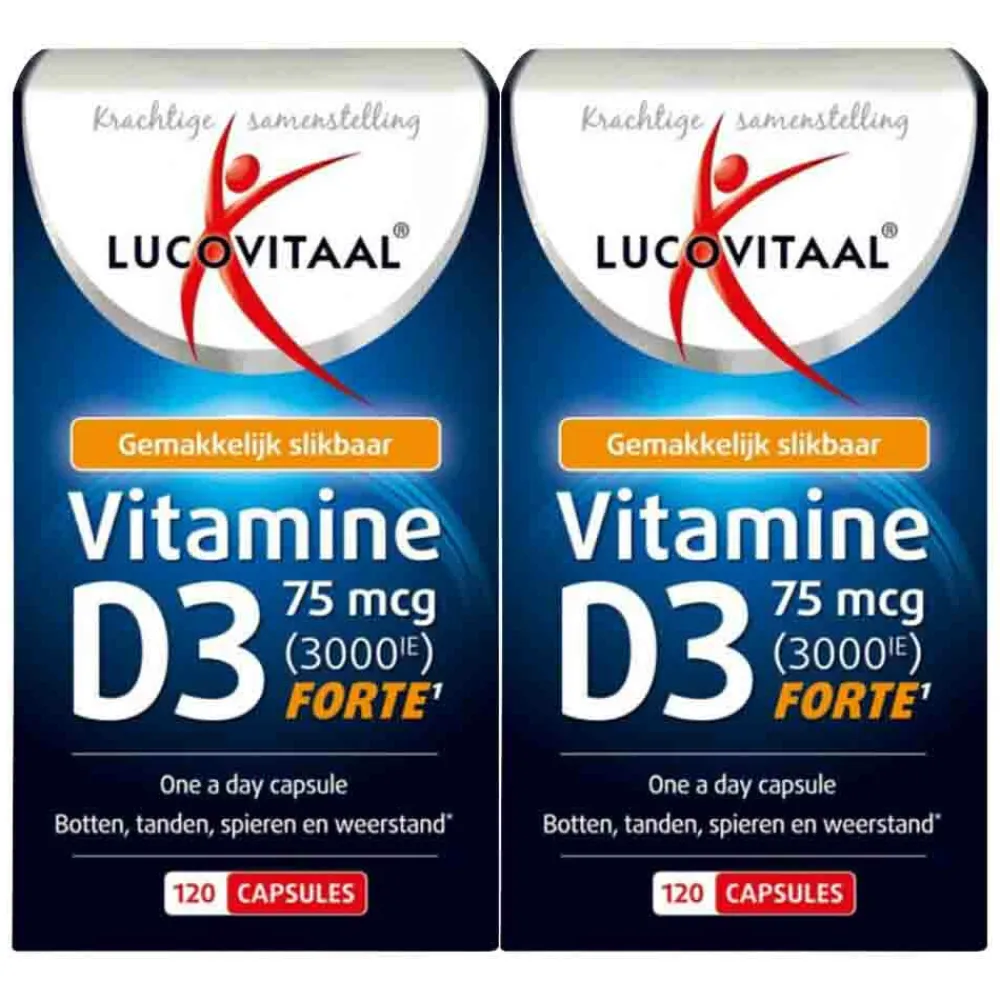 Vitaminen<Lucovitaal 2x Vitamine D3 75mcg (3000IE) Forte 120 capsules