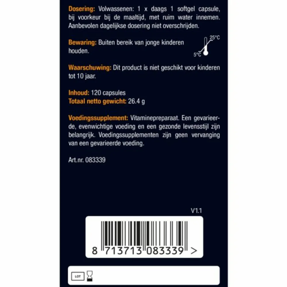 Vitaminen<Lucovitaal 2x Vitamine D3 75mcg (3000IE) Forte 120 capsules