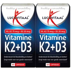 Vitaminen<Lucovitaal 2x Vitamine K2 + D3 60 capsules