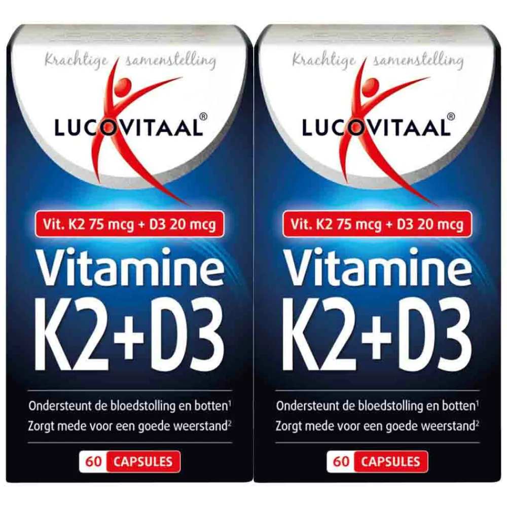 Vitaminen<Lucovitaal 2x Vitamine K2 + D3 60 capsules