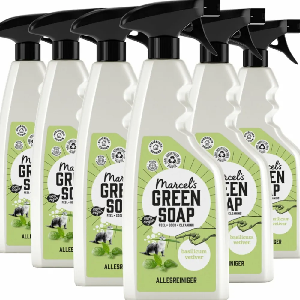 Hot 6x Marcel's Green Soap Allesreiniger Spray Basilicum & Vetiver Gras 500 ml Allesreiniger