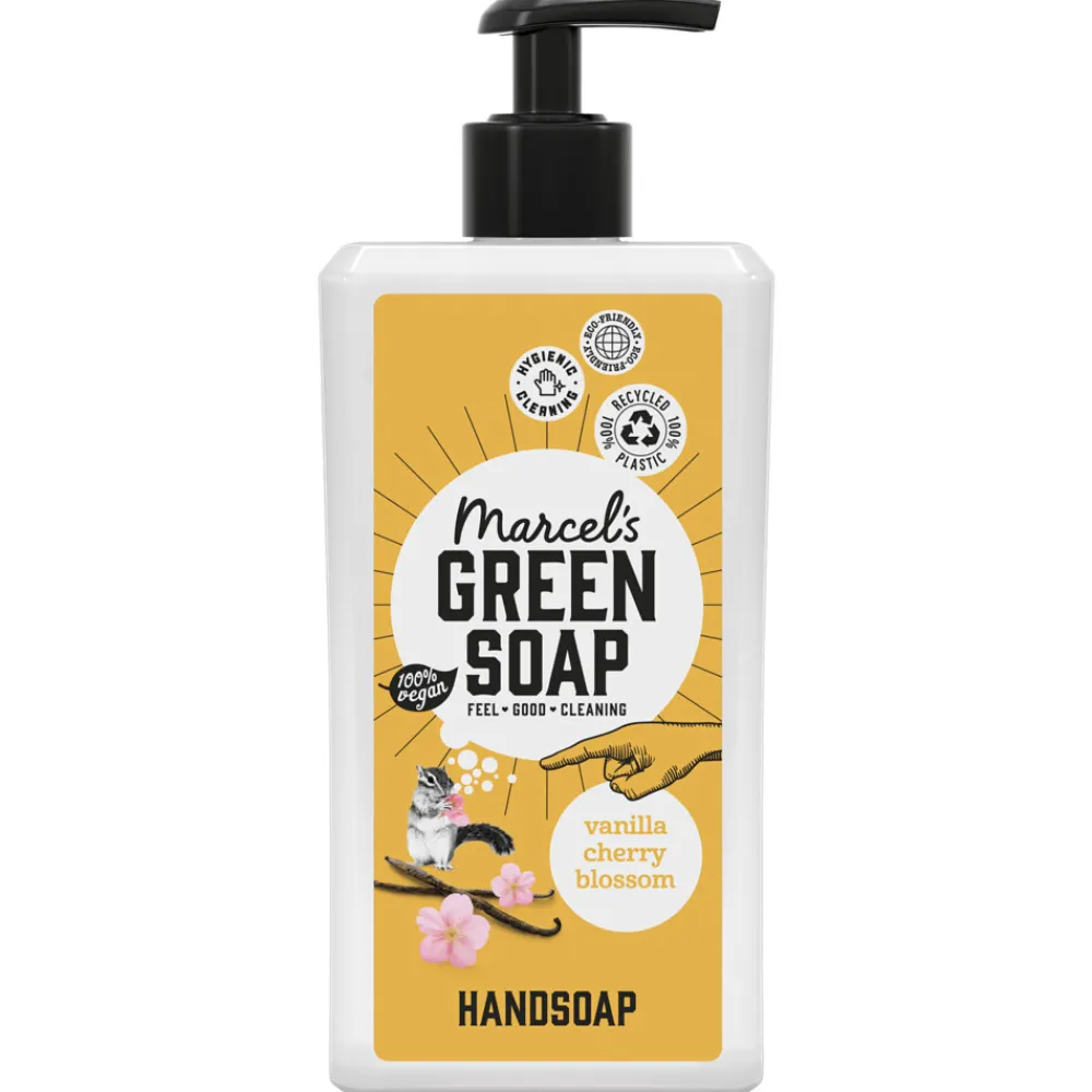Best 6x Marcel's Green Soap Handzeep Vanille & Cherry Blossom 500 ml Keukenartikelen
