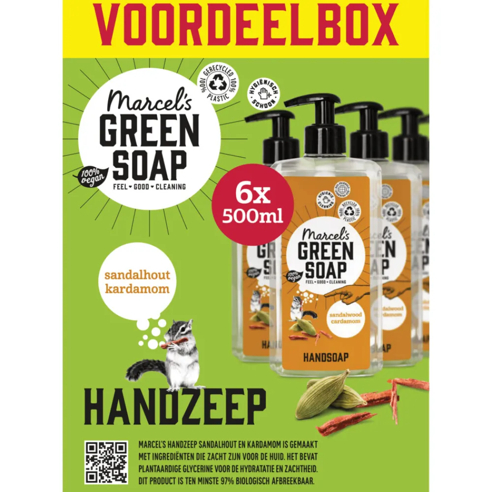 Keukenartikelen<Marcels Green Soap 6x Marcel's Green Soap Handzeep Sandelhout & Kardemom 500 ml
