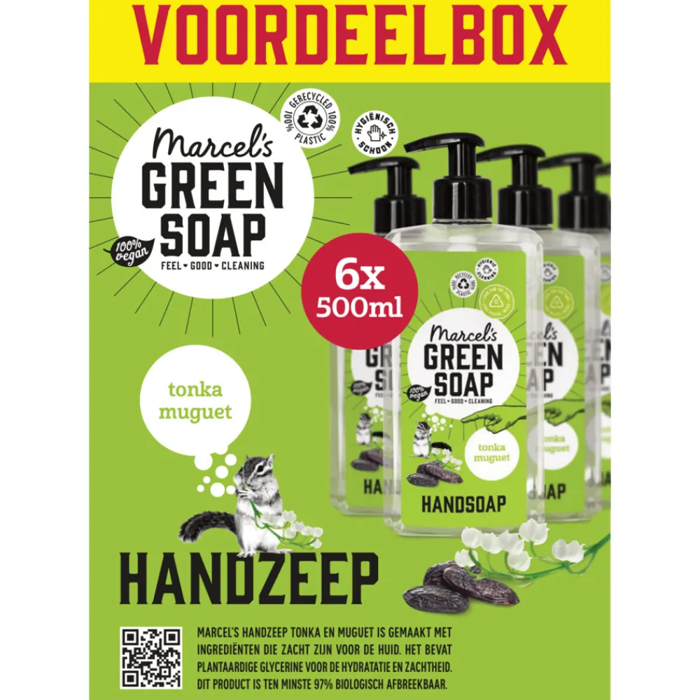 Sale 6x Marcel's Green Soap Handzeep Tonka & Muguet 500 ml Keukenartikelen