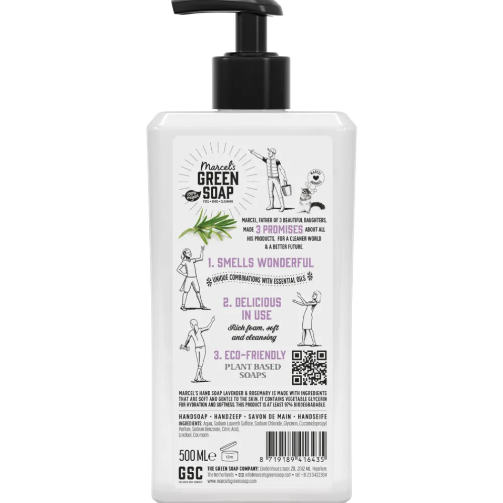 6x Marcel's Green Soap Handzeep Lavendel & Rozemarijn 500 ml Keukenartikelen