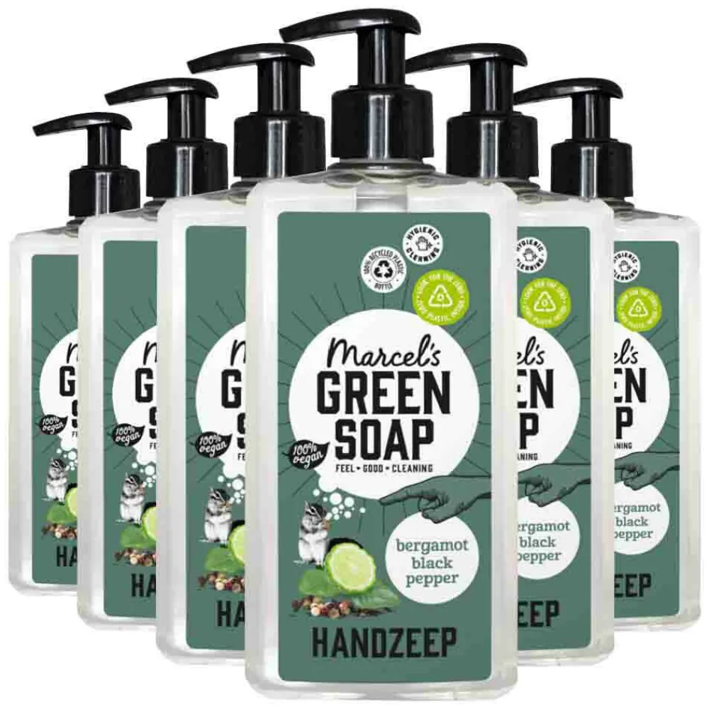Hot 6x Marcel's Green Soap Handzeep Bergamot & Black Pepper 500 ml Keukenartikelen