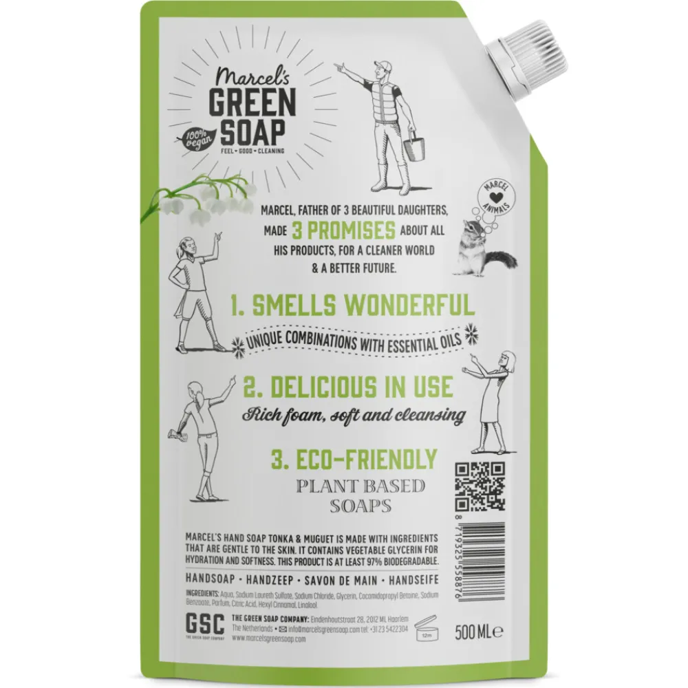 6x Marcel's Green Soap Handzeep Tonka & Muguet Navul Stazak 500 ml^Marcels Green Soap Clearance