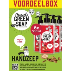 6x Marcel's Green Soap Handzeep Argan & Oudh 500 ml^Marcels Green Soap Outlet