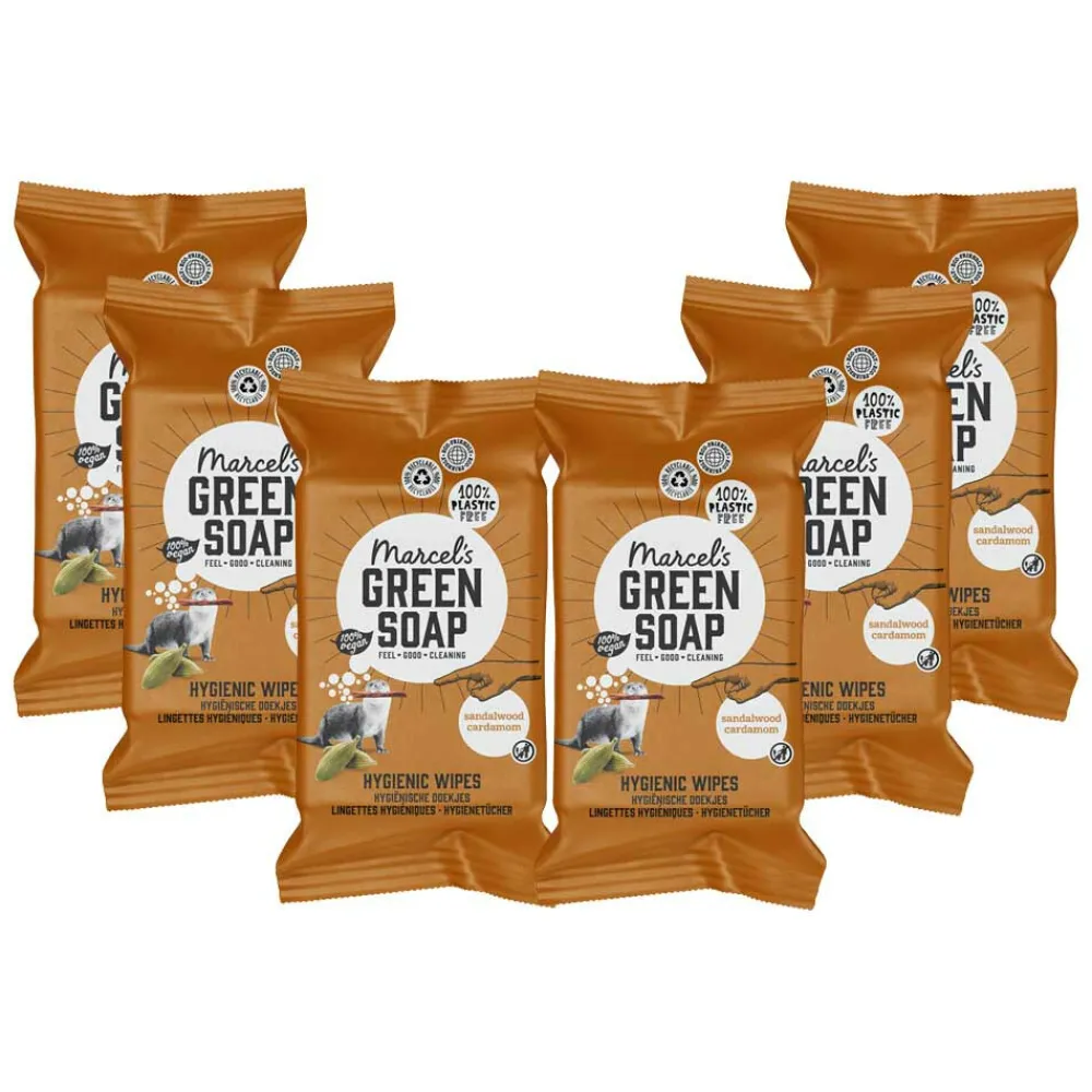 Schoonmaakdoekjes<Marcels Green Soap 6x Marcel's Green Soap Schoonmaakdoekjes Sandelhout & Kardemom 60 stuks