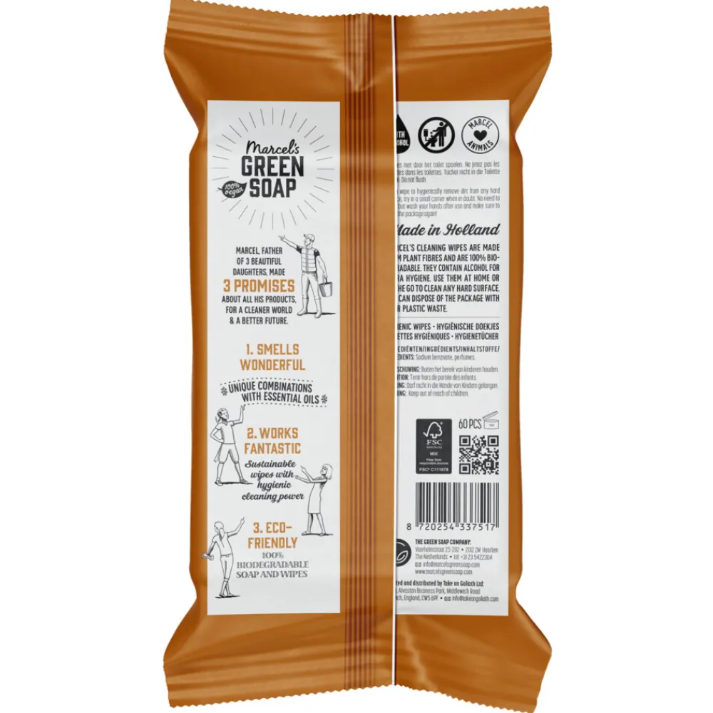 Schoonmaakdoekjes<Marcels Green Soap 6x Marcel's Green Soap Schoonmaakdoekjes Sandelhout & Kardemom 60 stuks