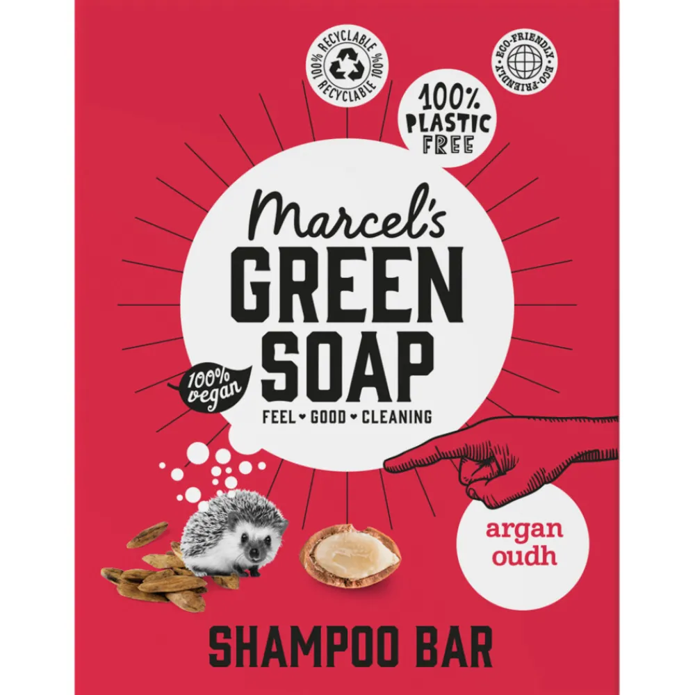 Shampoo<Marcels Green Soap 6x Marcel's Green Soap Shampoobar Argan & Oudh 90 gr