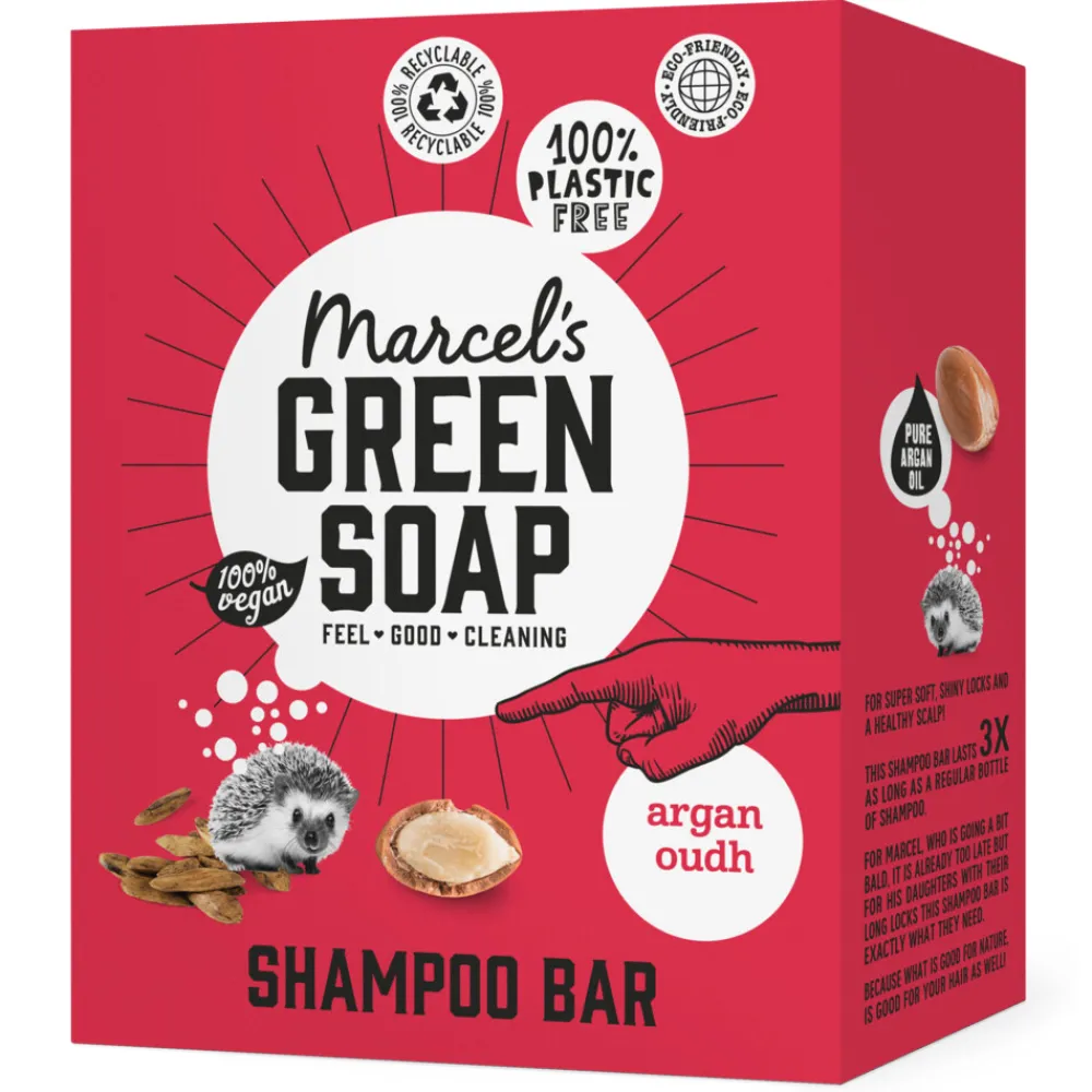 Shampoo<Marcels Green Soap 6x Marcel's Green Soap Shampoobar Argan & Oudh 90 gr