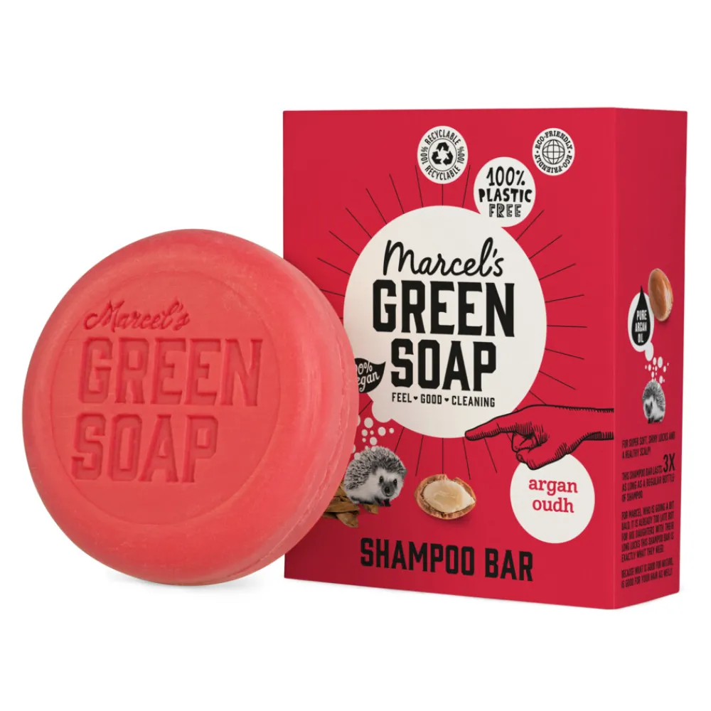 Shampoo<Marcels Green Soap 6x Marcel's Green Soap Shampoobar Argan & Oudh 90 gr