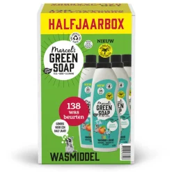 Wasmiddel<Marcels Green Soap 6x Marcel's Green Soap Wasmiddel Kleur Perzik & Jasmijn 23 Wasbeurten 1 liter