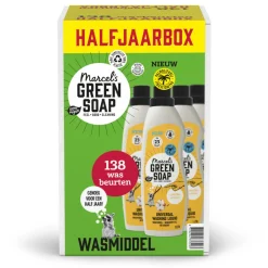 New 6x Marcel's Green Soap Wasmiddel Katoen & Vanille 23 Wasbeurten 1 liter Wasmiddel
