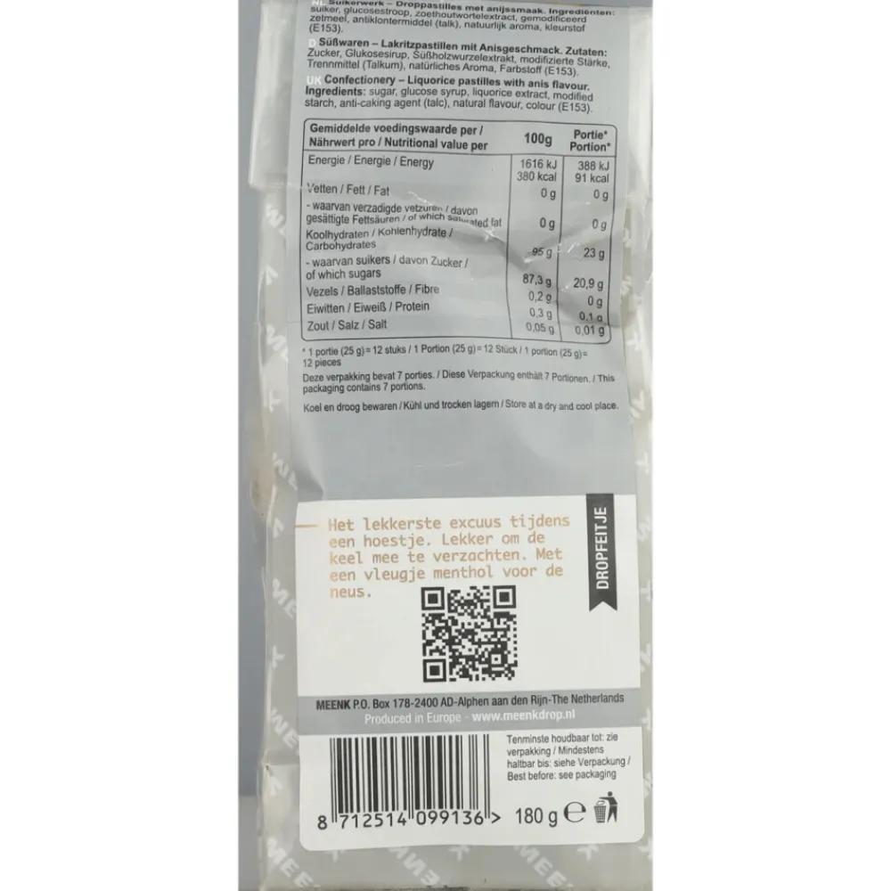 Snoep<Meenk 7x Hoesttabletten 200 gr