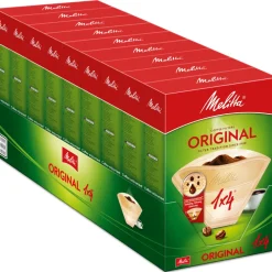 Koffie<Melitta 9x Filters 1x4 Bruin 80 stuks