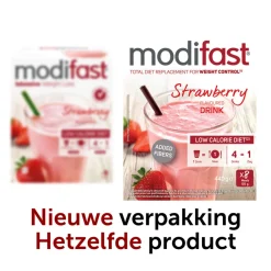 4x Intensive Milkshake Aardbei 8 x 55 gr^Modifast Hot