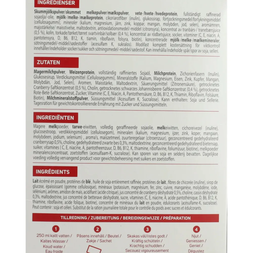 Clearance 4x Intensive Milkshake Cranberry 8 x 55 gr Dranken