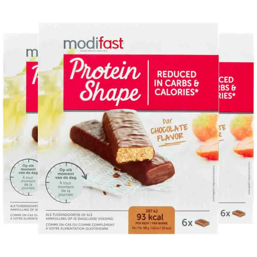 Snacks & Tussendoortjes<Modifast 3x Protein Shape Reep Chocolade 6 x 27 gr