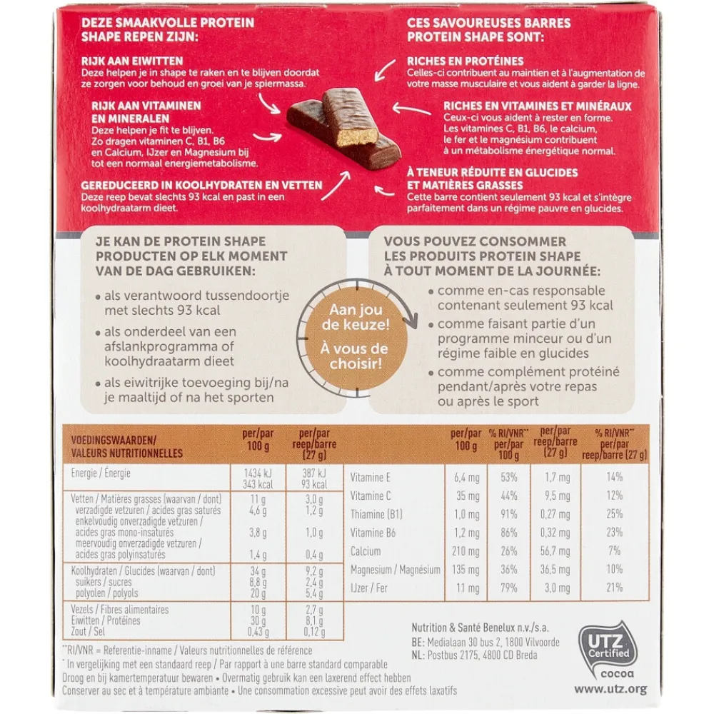 Snacks & Tussendoortjes<Modifast 3x Protein Shape Reep Chocolade 6 x 27 gr