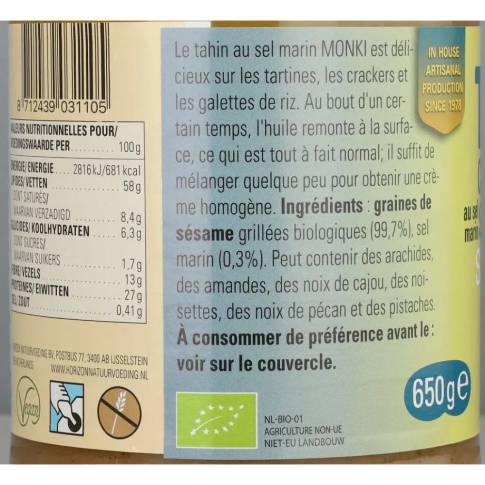 Hot 6x Tahin met Zout Bio 650 gr Beleg