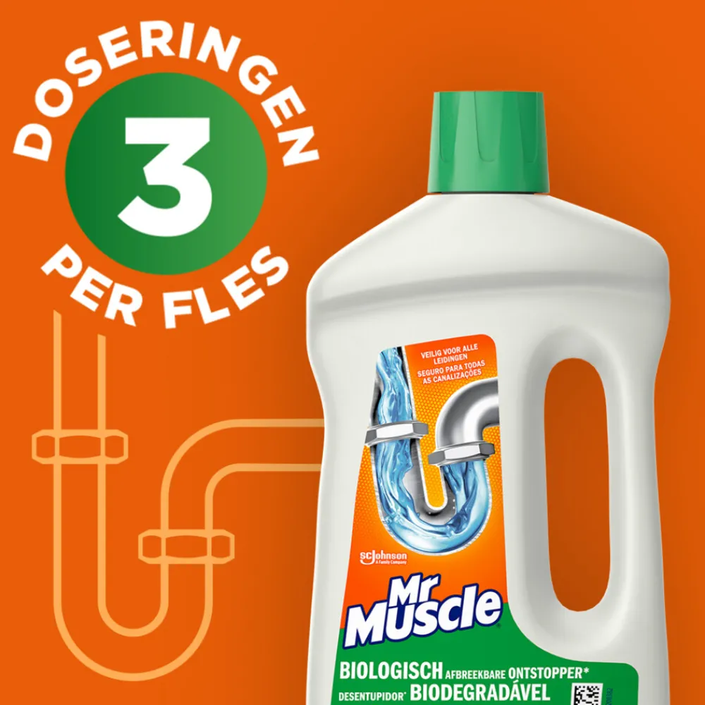 Badkamerartikelen<Mr. Muscle 6x Biologisch Afbreekbare Ontstopper 750 ml