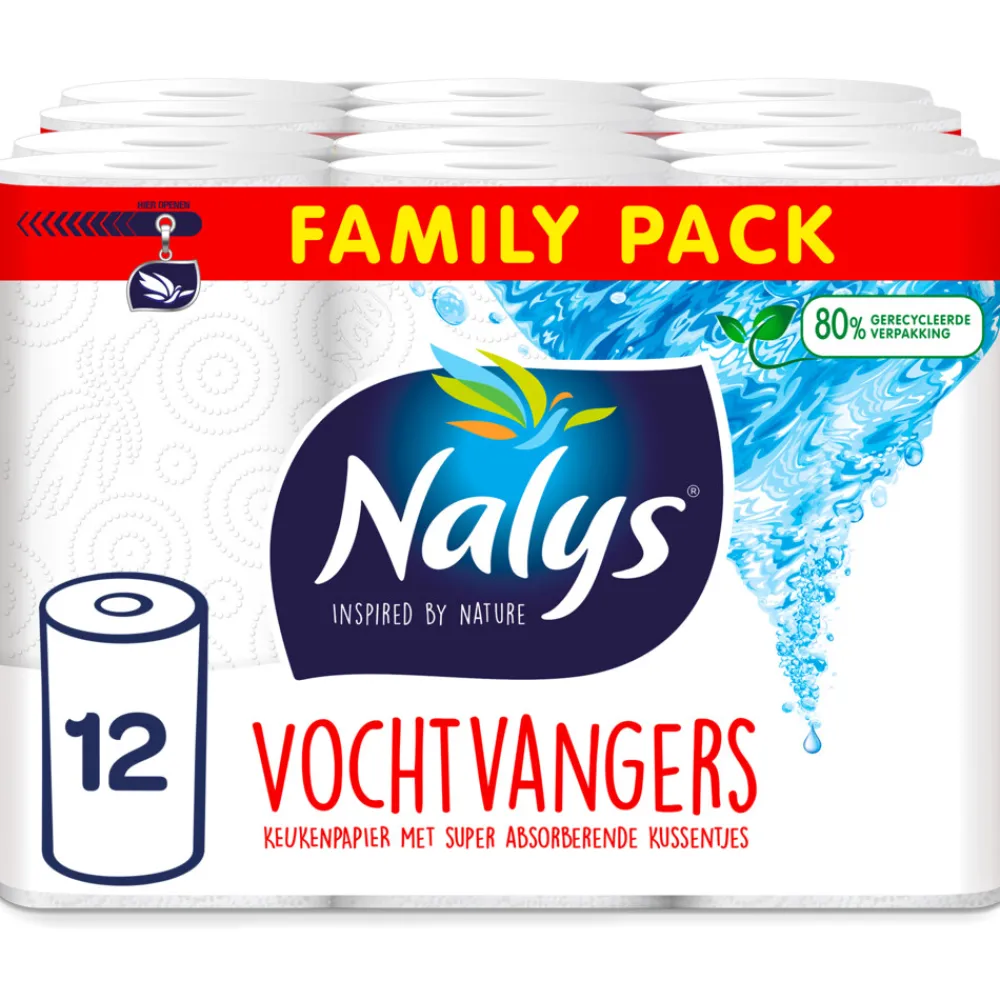 Keukenpapier<Nalys 2x Keukenpapier in 80% Recycled Folie 6 stuks