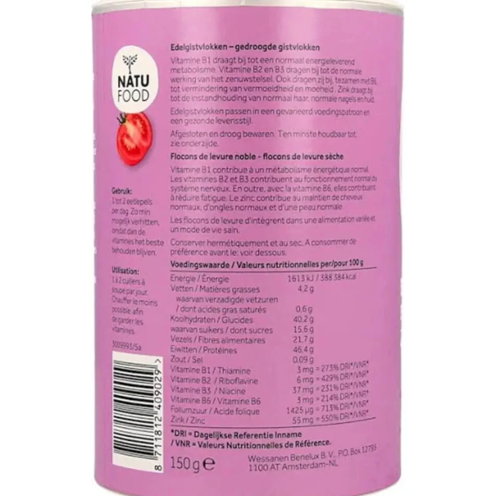 Superfoods<Natufood 3x Edelgistvlokken 150 gr