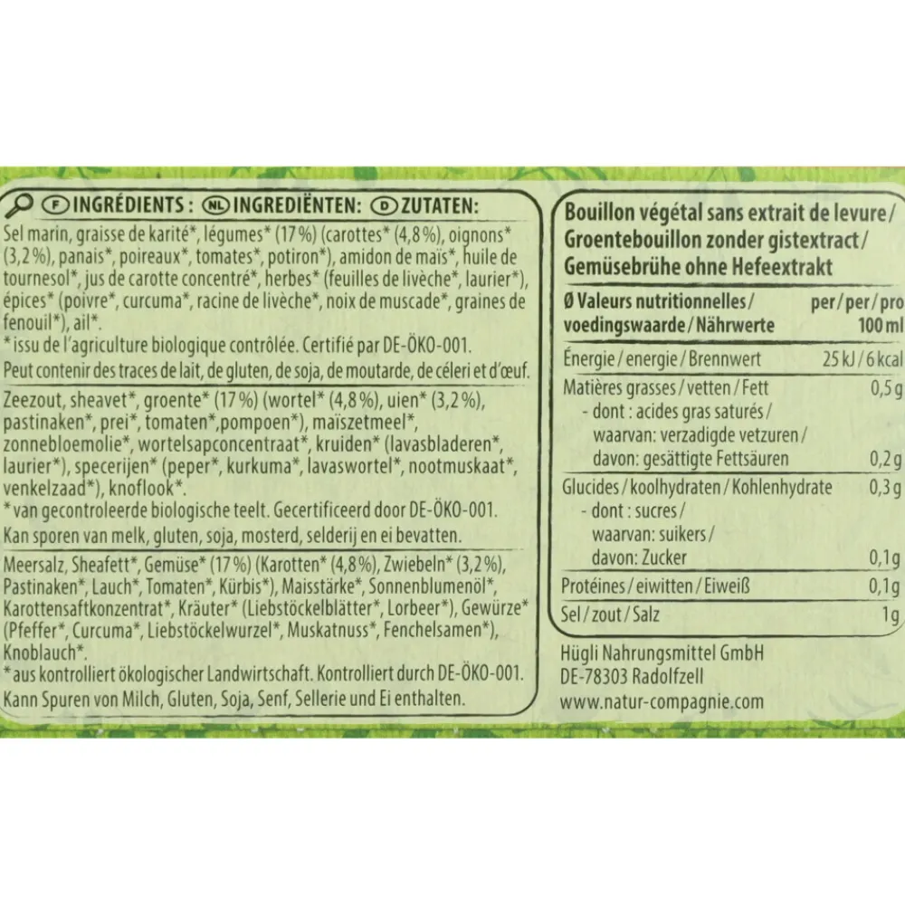 12x Groentebouillon Glutenvrij Bio 8 stuks^Natur Compagnie Outlet