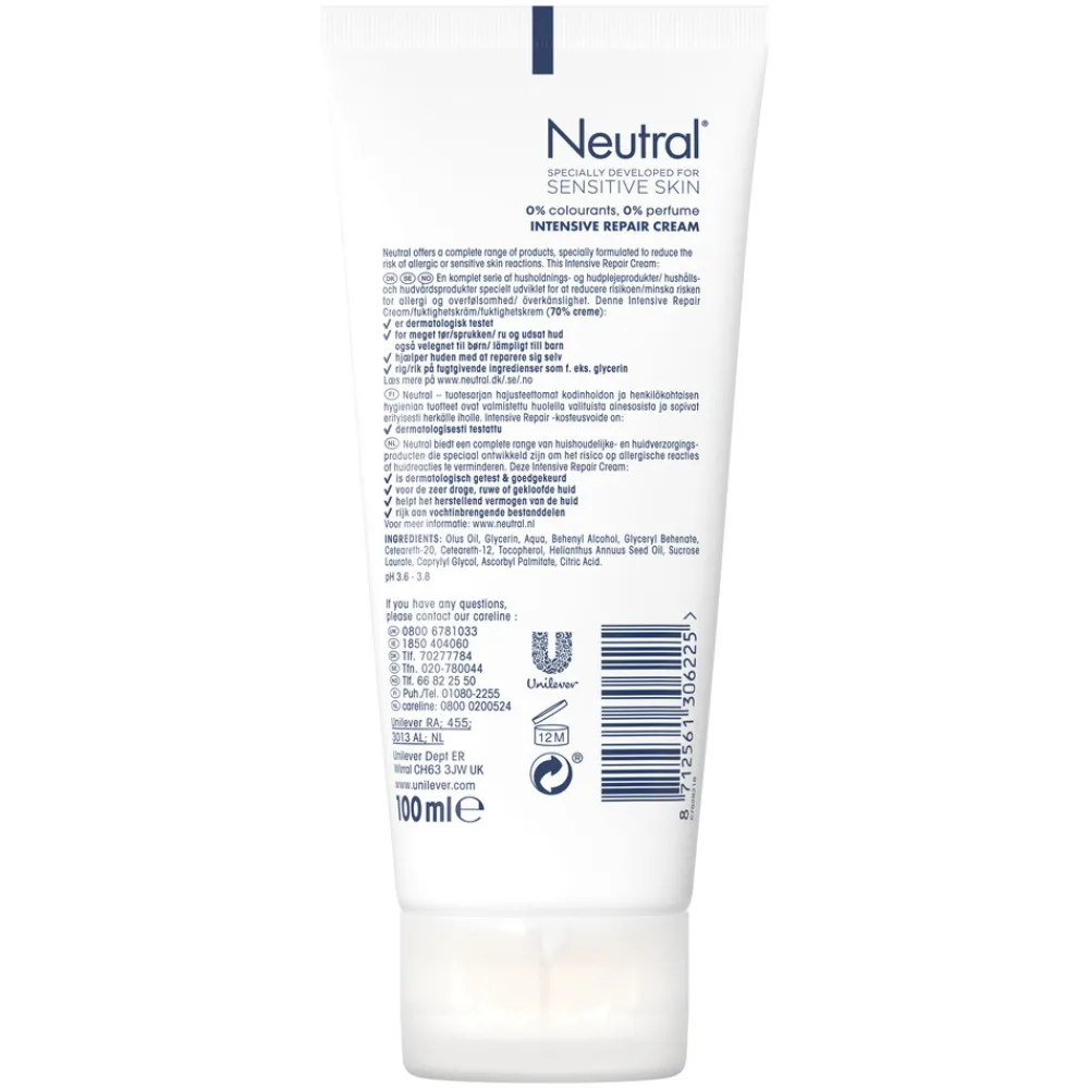Huidverzorging<Neutral 6x 0% Intensive Repair Cream Parfumvrij 100 ml