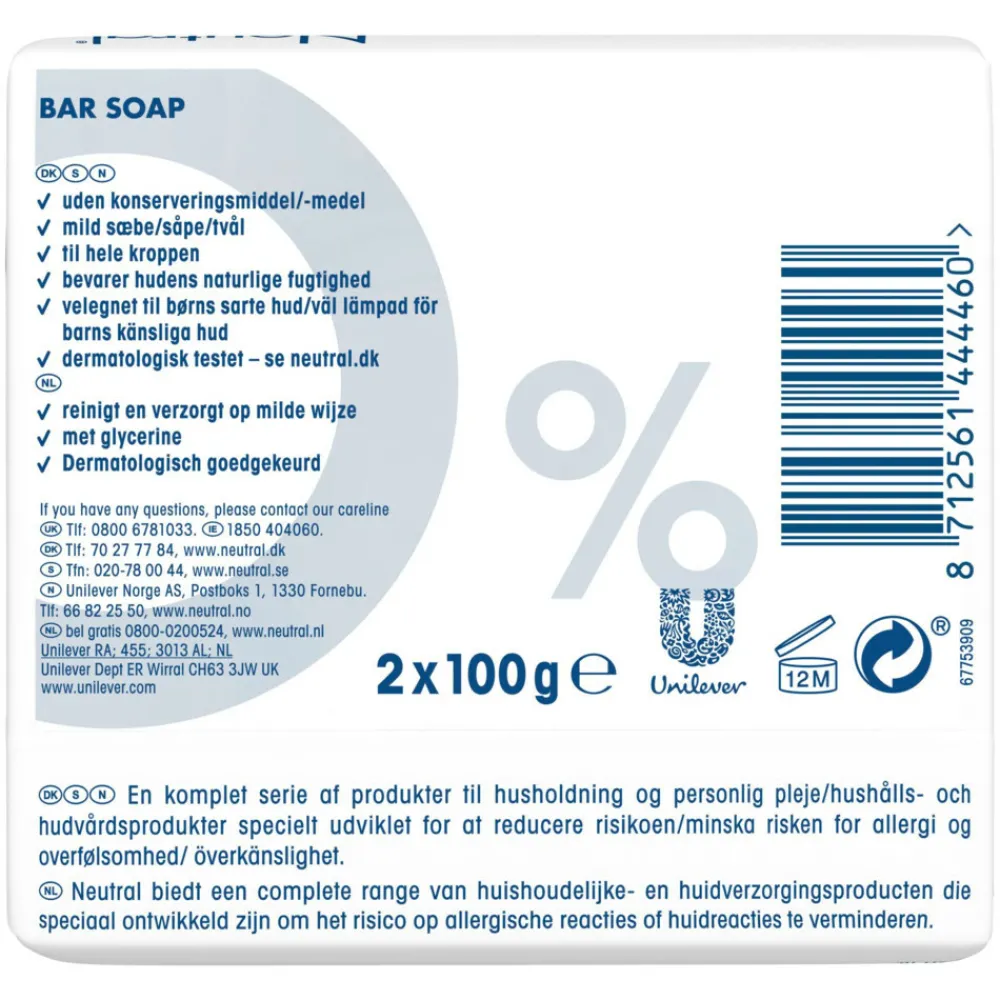 Keukenartikelen|Handverzorging<Neutral 6x Zeeptablet 2 x 100 gr