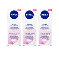 Dag- & Nachtcrème<NIVEA 3x Dagcrème Voedend SPF 15 50 ml